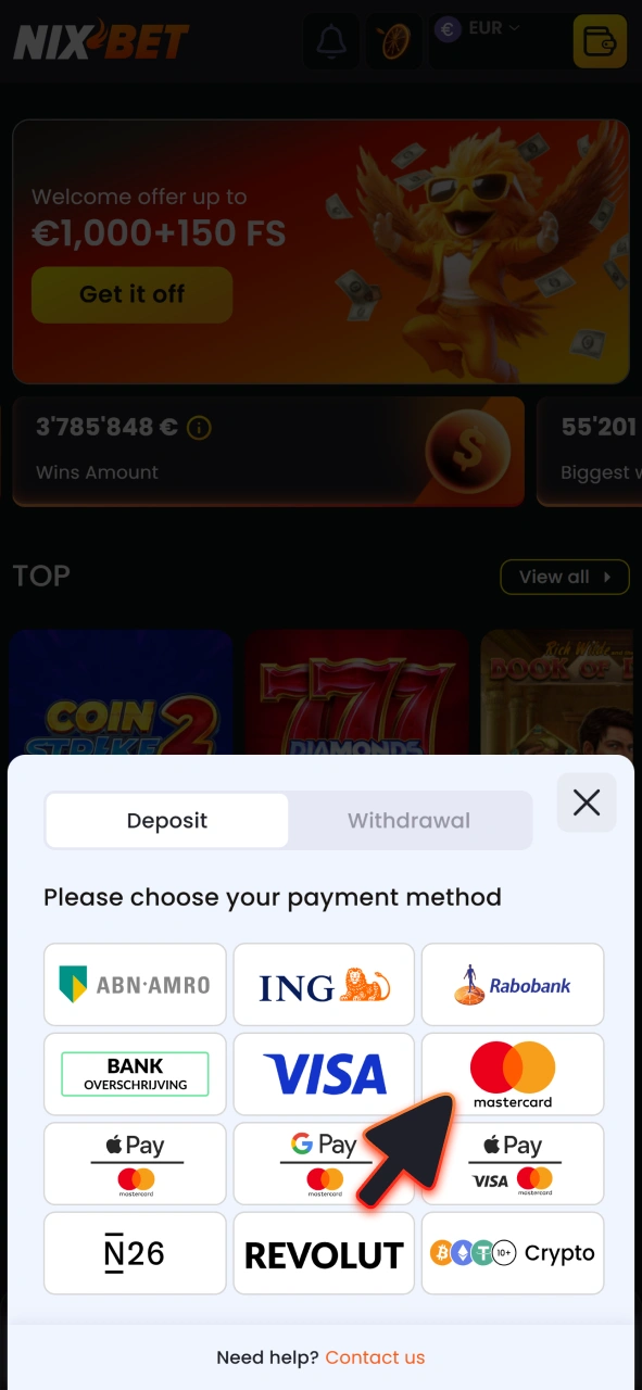 Stort geld voor je live casino-weddenschappen bij NixBet.