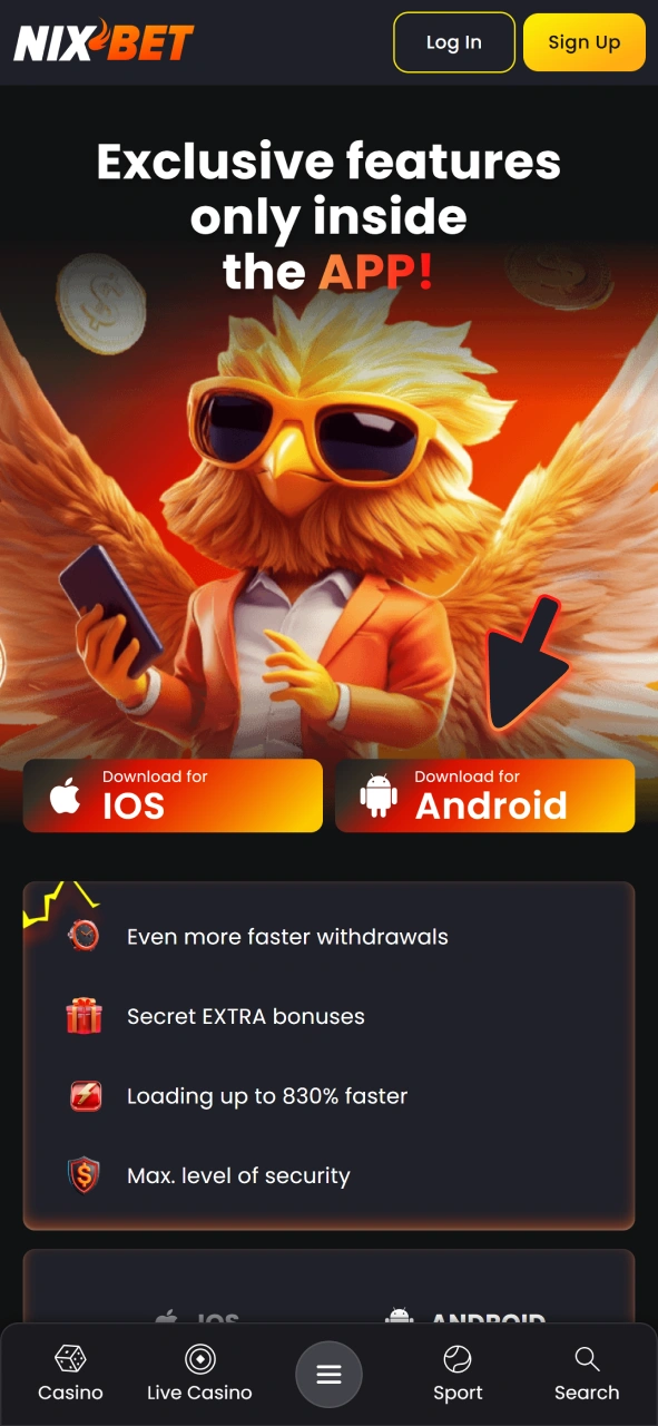 Download de app op je smartphone voor snelle toegang tot NixBet.